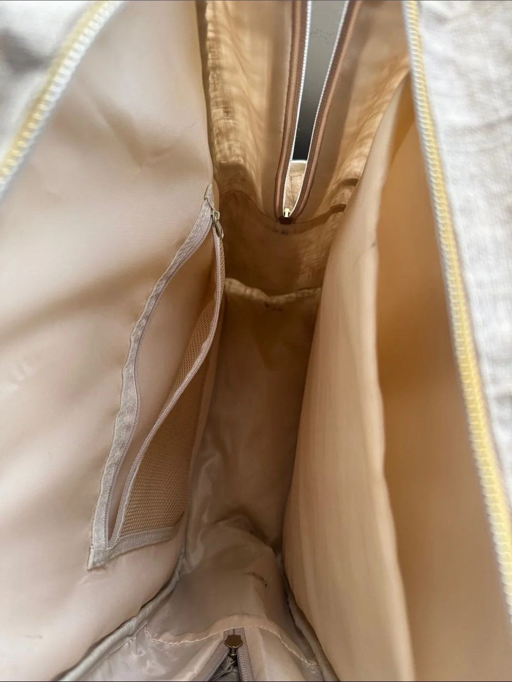 So Young Neutral Cream Canvas Backpack Tote for Women Teacher Bag Work Bag